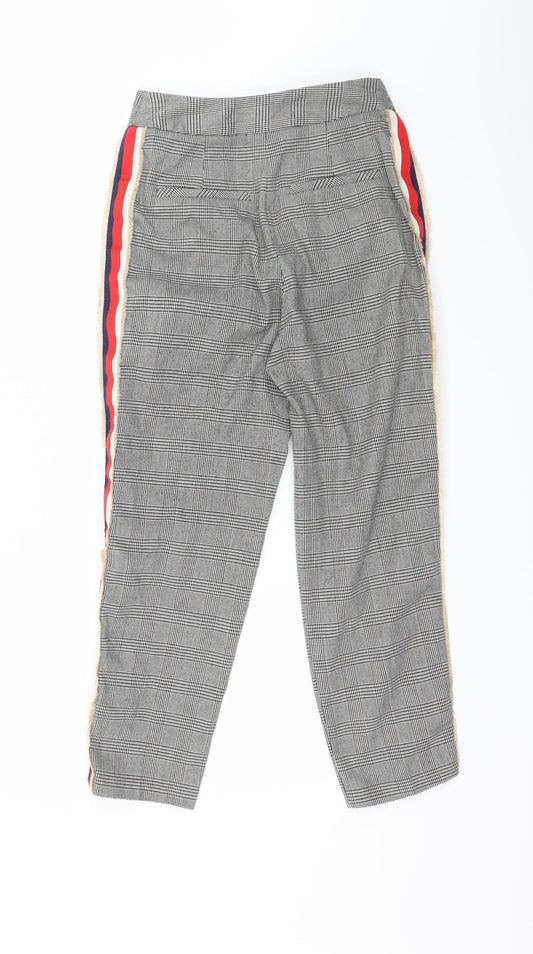 Topshop Womens Black Houndstooth Trousers Size 6 L24 in