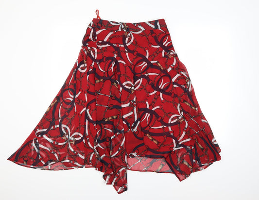 Marks and Spencer Womens Red   Flare Skirt Size 8