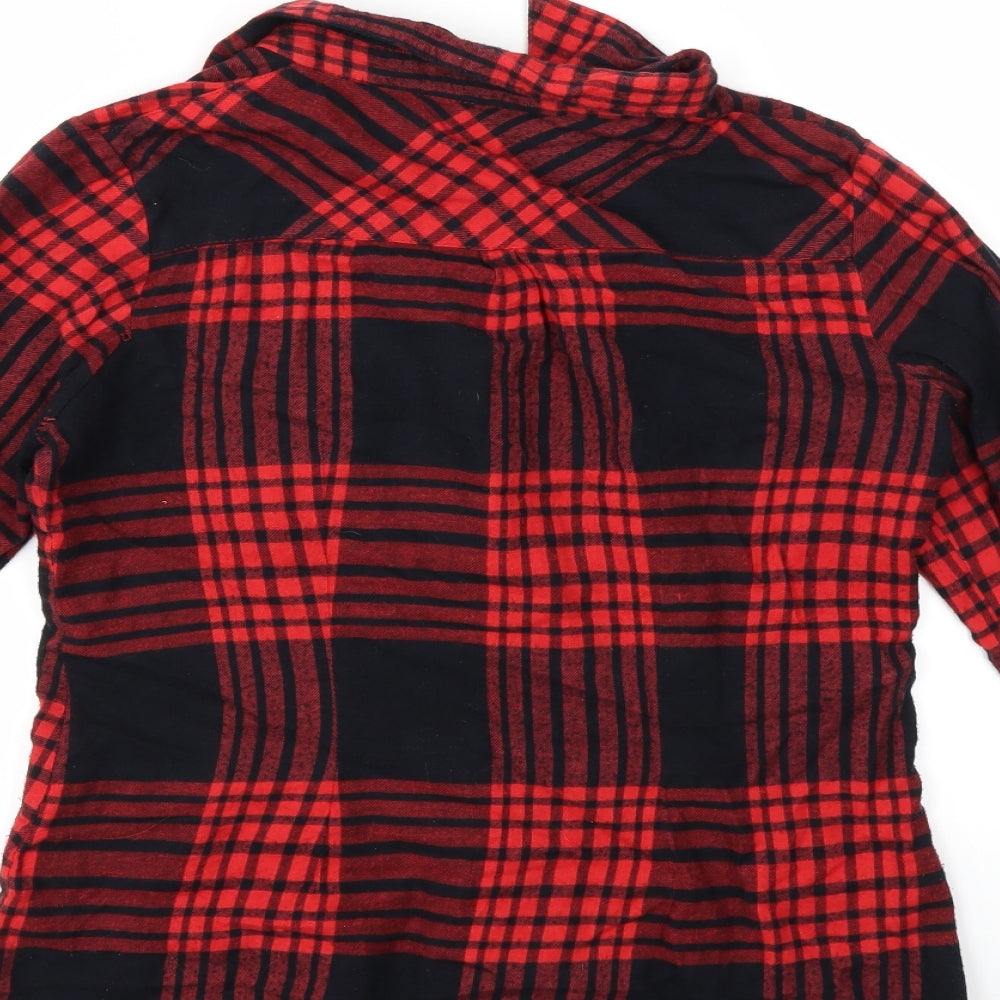 Womens UK Size 8 Select Red Basic Button-Up