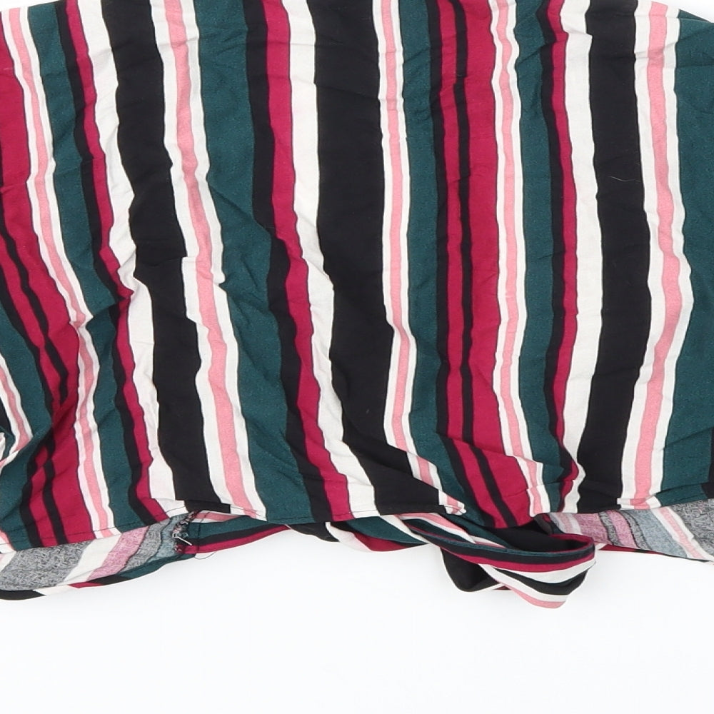 Primark Womens Black Striped Basic Blouse Size 6