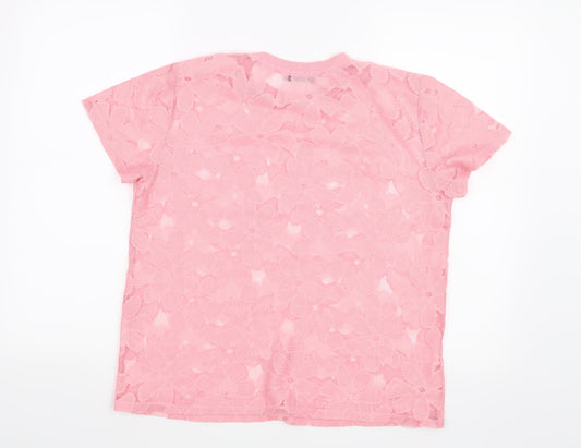 Atmosphere Womens Pink Floral Basic Blouse Size 10