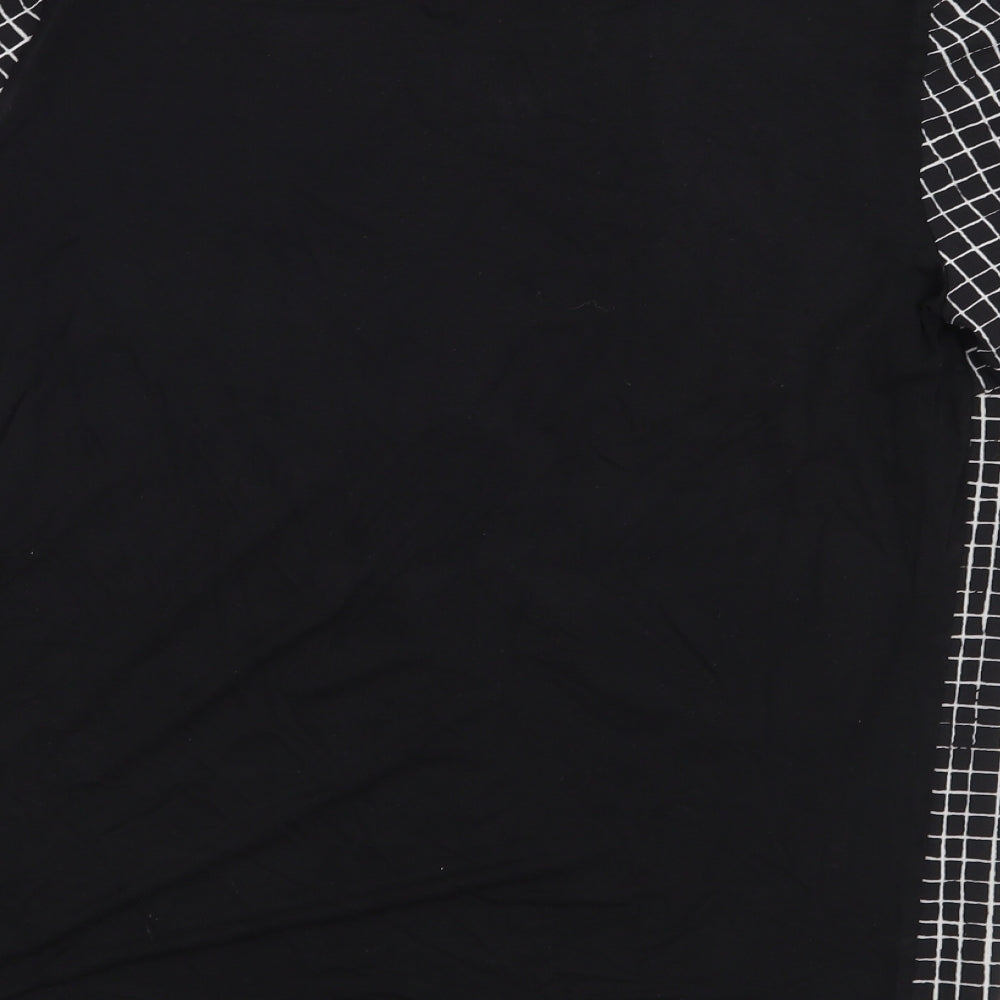 Papaya Womens Black Check Basic T-Shirt Size 12