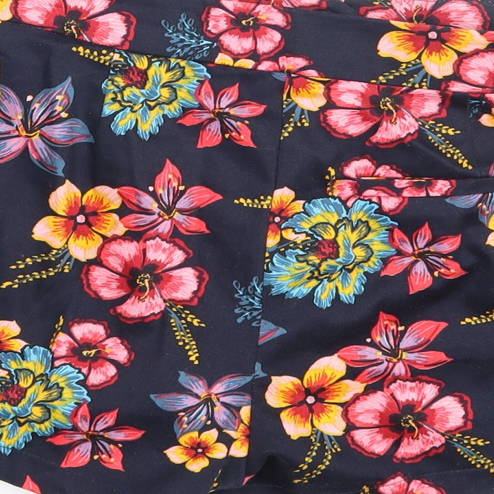 Papaya Womens Black Floral  Mom Shorts Size 8