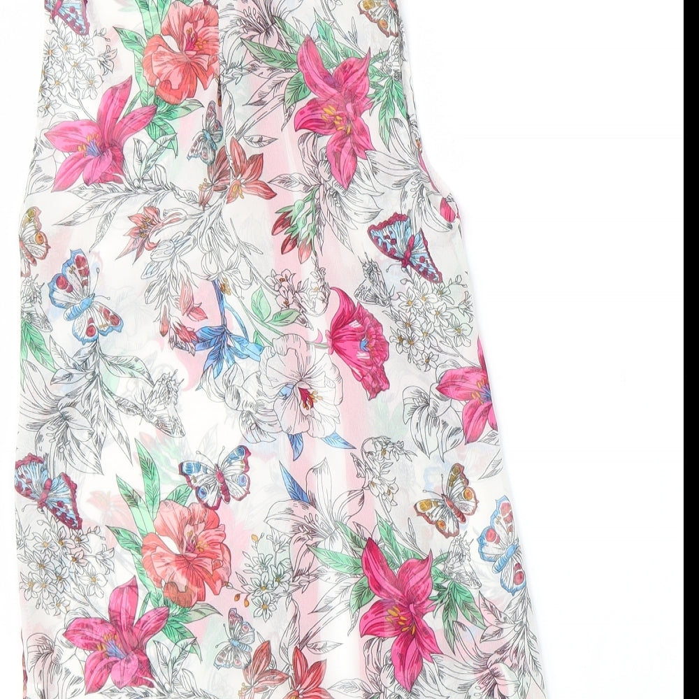 Atmosphere Womens White Floral Basic Button-Up Size 6