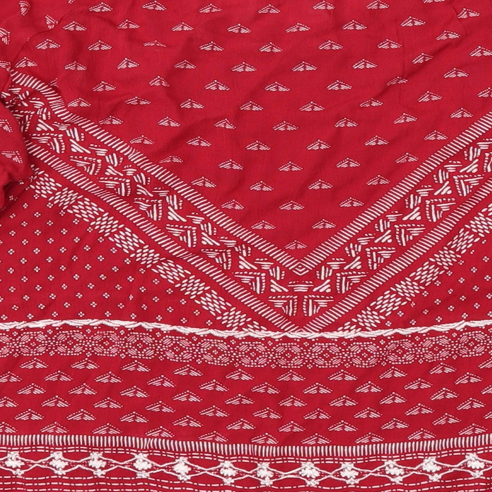 NewLook Womens Red Animal Print Basic Blouse Size 6