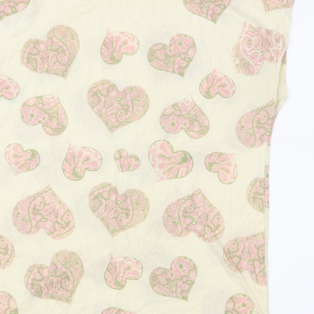 Originals Womens Yellow Geometric Jersey Basic T-Shirt Size S