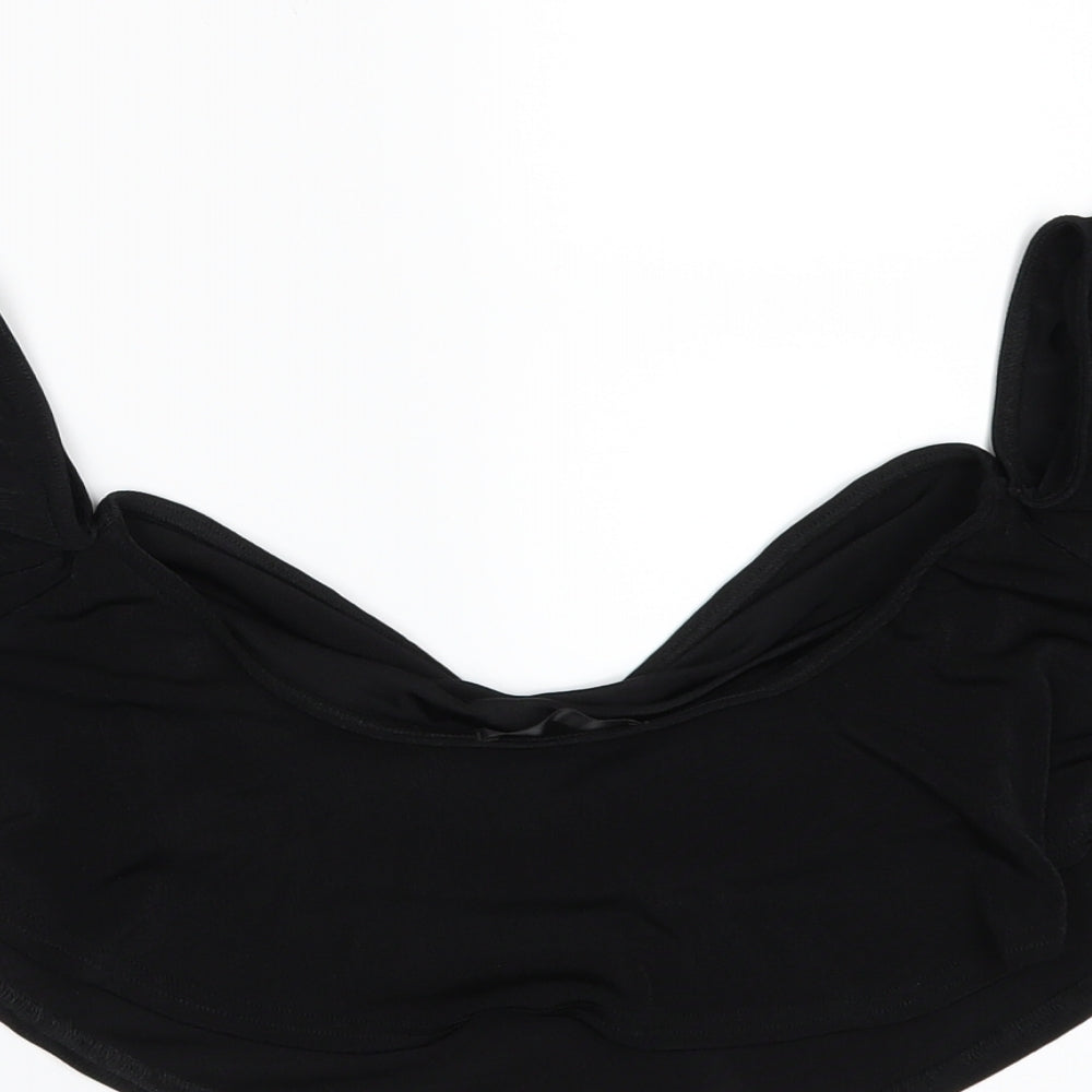 Missguided Womens Black Cropped T-Shirt Size 8