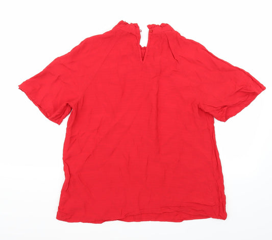 TU Womens Red Basic Blouse Size 12