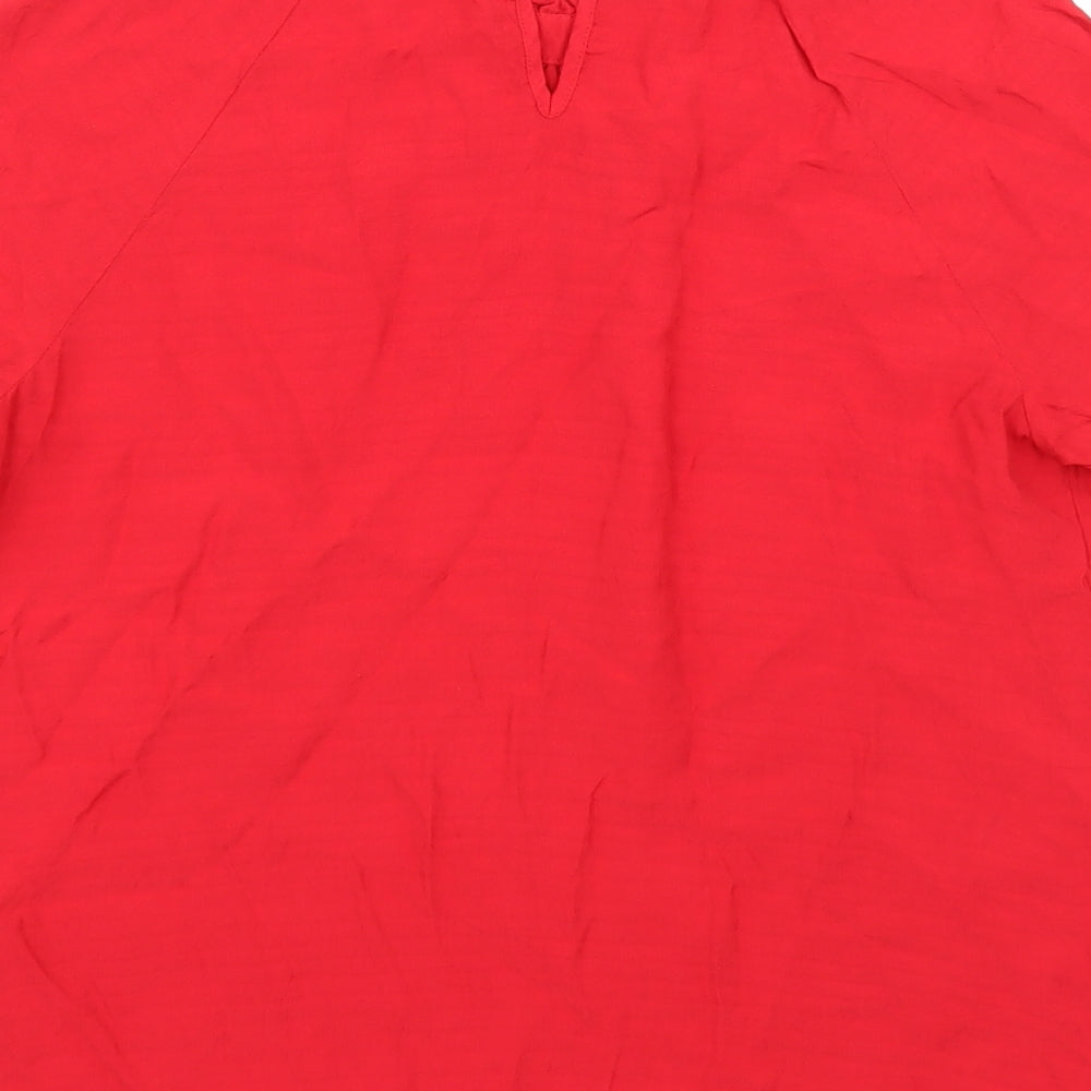 TU Womens Red Basic Blouse Size 12