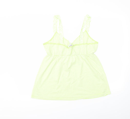 Papaya Womens Yellow Striped Basic Tank Size 16