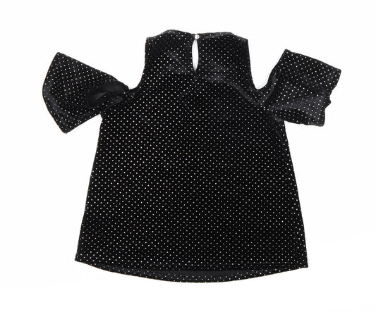 Primark Womens Black Polka Dot Basic Blouse Size 6
