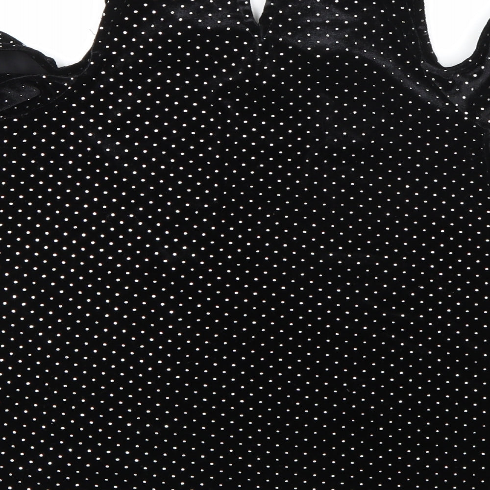 Primark Womens Black Polka Dot Basic Blouse Size 6