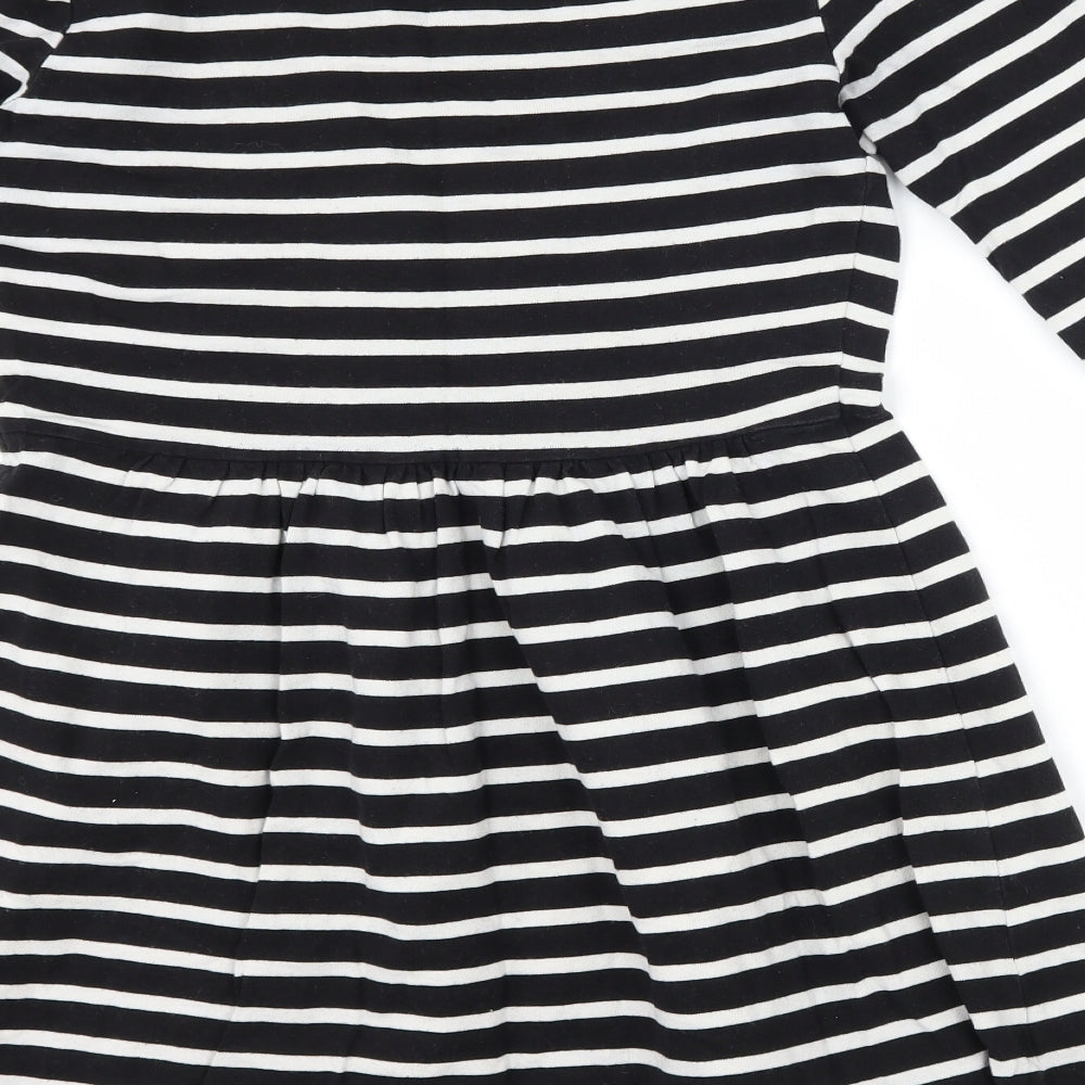 Oasis Womens Black Striped Skater Dress Size S