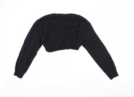 H&M Womens Black Pullover Sweatshirt Size XS - nasa cropped