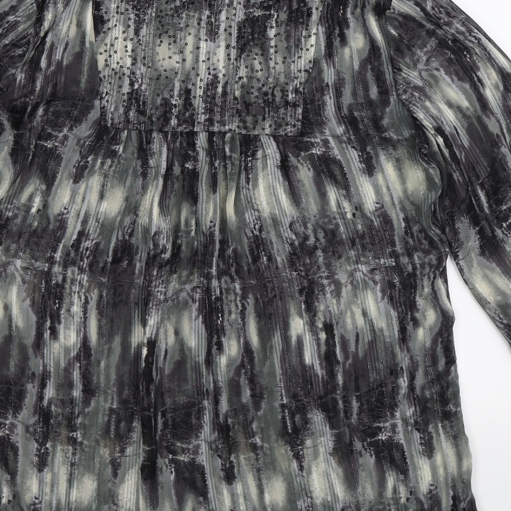 Womens UK Size S Wallis Grey Tunic Blouse