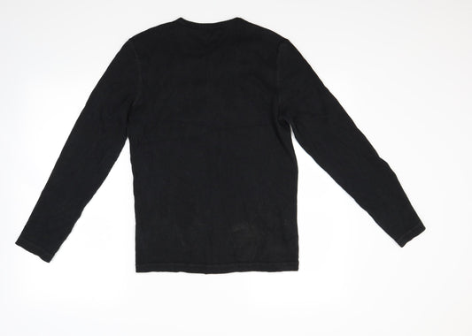 Borton Mens Black Button-Up Size M