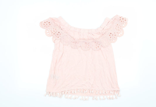 TU Womens Pink Basic T-Shirt Size 8