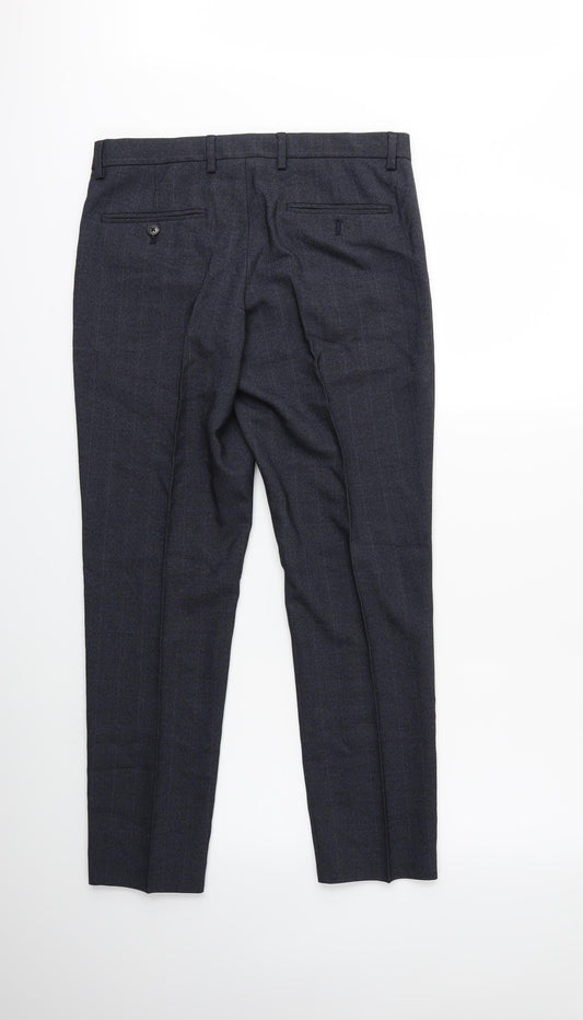 Preworn Mens Blue Check Trousers Size 30 L27 in