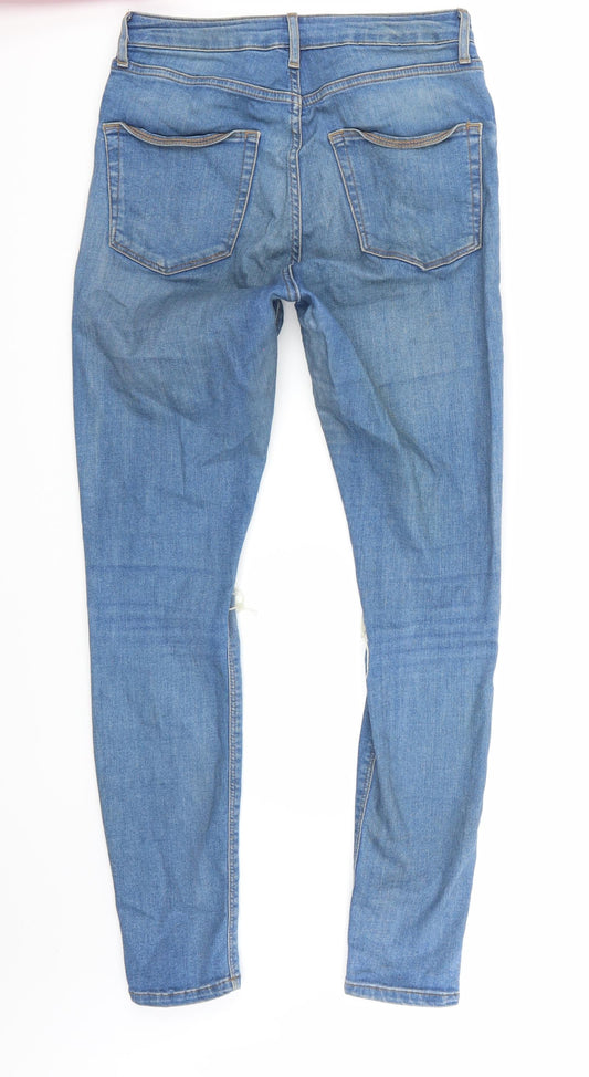 Topshop Womens Blue Skinny Jeans Size 28 L32 in