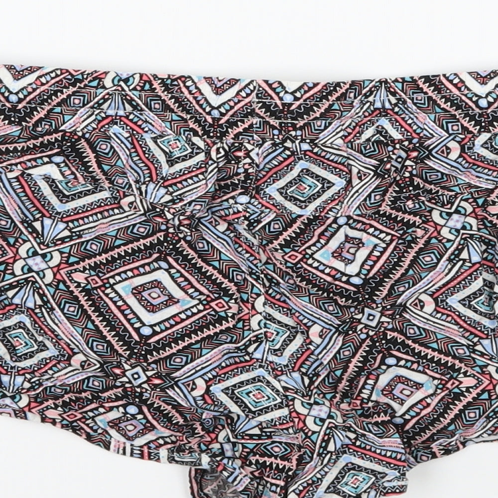 Denim & Co. Womens Multicoloured Geometric Hot Pants Shorts Size 14