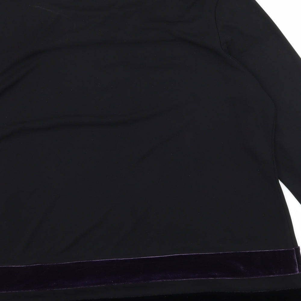 Anne Brooks Womens Black Basic T-Shirt Size 8