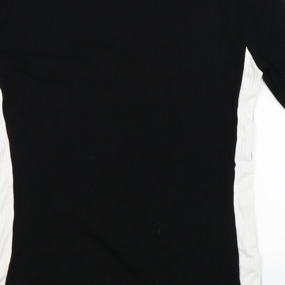 F&F Womens Black Striped Basic T-Shirt Size 6