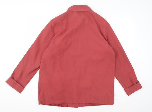 Klass Collection Womens Pink Pea Coat Coat Size 16