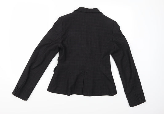 NEXT Womens Black Check Rayon Jacket Blazer Size 8