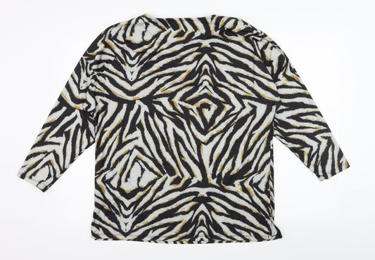 George Womens Grey Animal Print Jersey Basic T-Shirt Size M