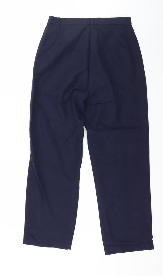 Womens UK Size 10 Preworn Regular Fit Blue Trousers