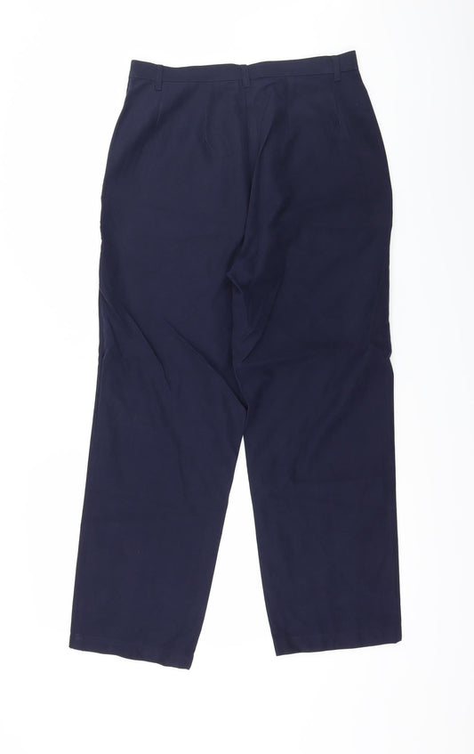 Womens UK Size 12 Preworn Regular Fit Blue Trousers