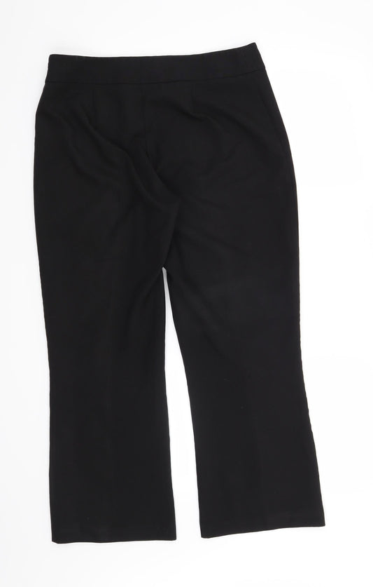 Womens UK Size 14 BHS Regular Fit Black Trousers