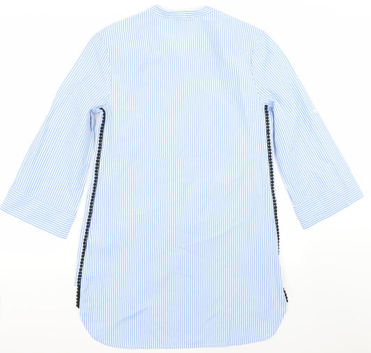 Per Una Womens Blue Striped A-Line Size 8