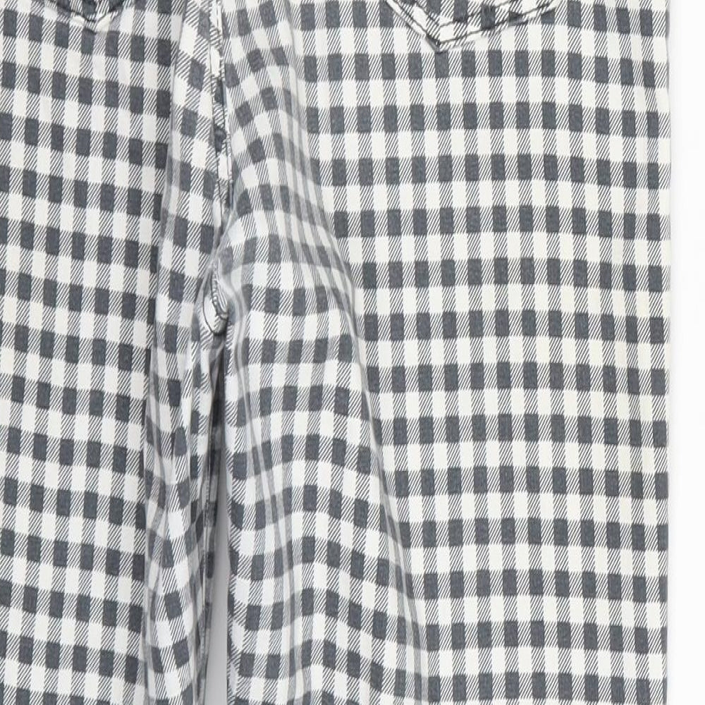 Topshop Womens Grey Check Trousers Size 34 L30 in