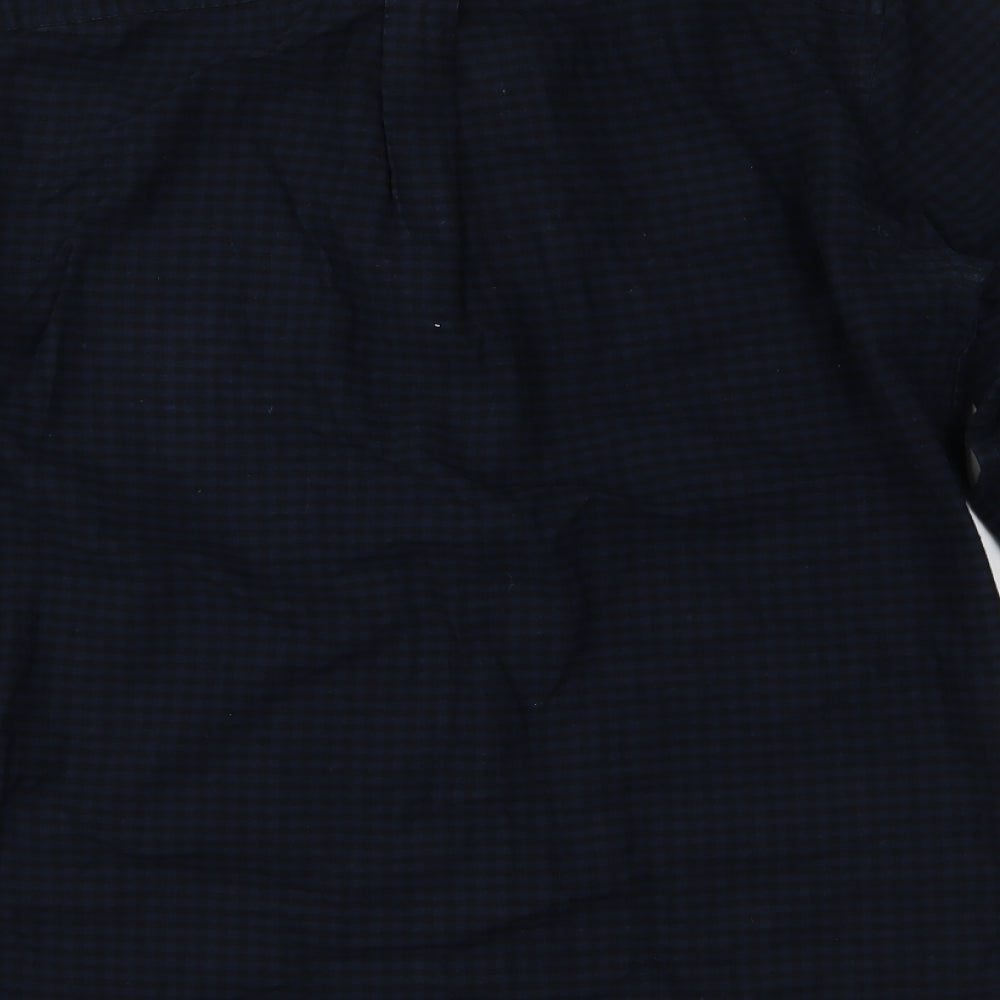 Mens UK Size S H&M Blue Button-Up Long Sleeve Casual Shirt