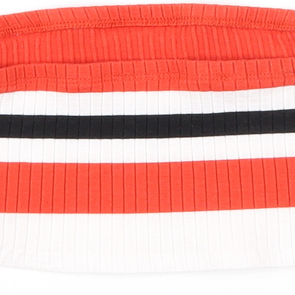 Primark Womens Red Striped Basic Tank Size S