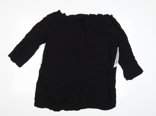 Boohoo Womens Black Basic Blouse Size 14