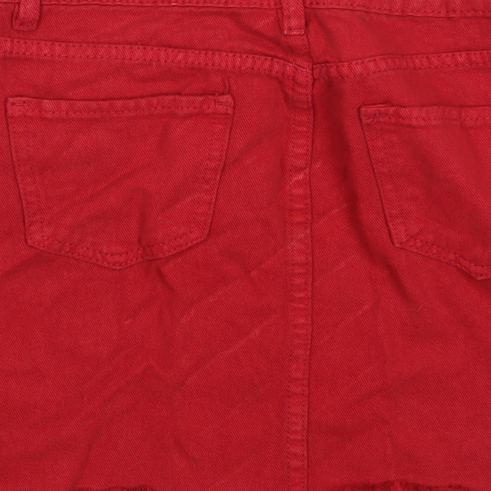 Denim Club Womens Red  Denim A-Line Skirt Size 8