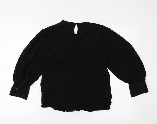 Womens UK Size 10 H&M Black Basic Blouse