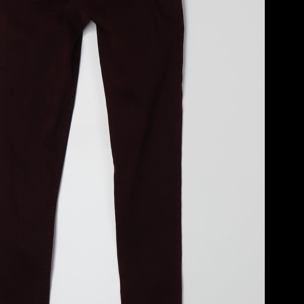 Mango Womens Red Denim Skinny Jeans Size 8 L26 in