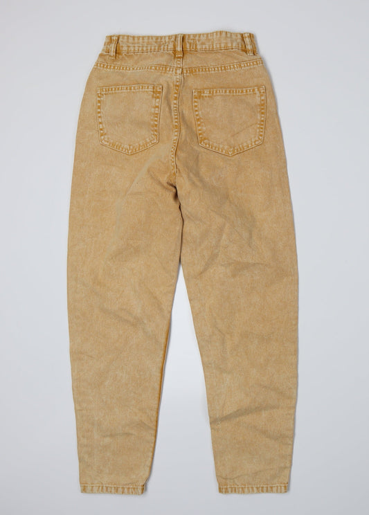 Primark Womens Yellow  Denim Boyfriend Jeans Size 4 L26 in