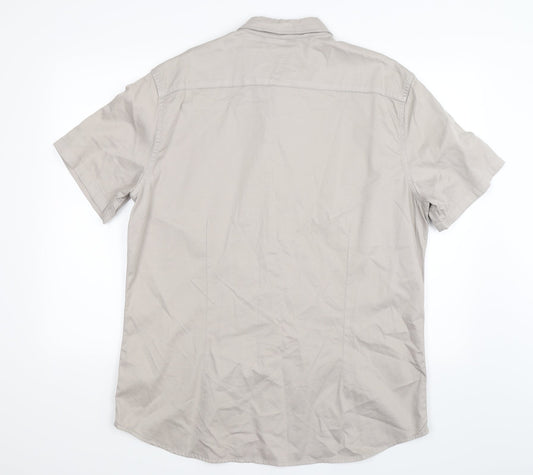 ASOS Mens Grey Button-Up Size 2XL - stone