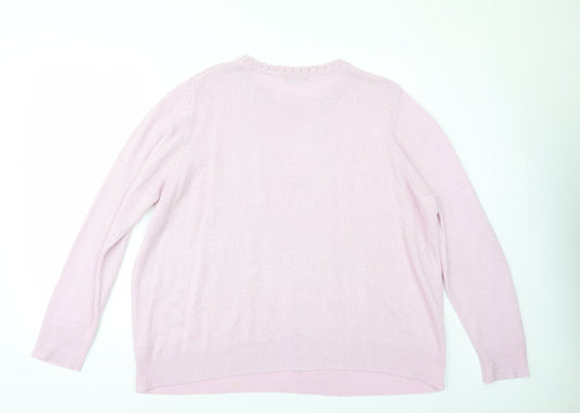 BM Womens Pink Pullover Jumper Size XL