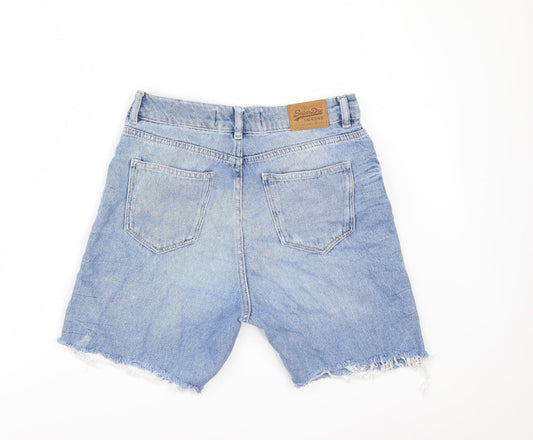 Super Dry Mens Blue Denim Chino Shorts Size 26 - Customised Cropped