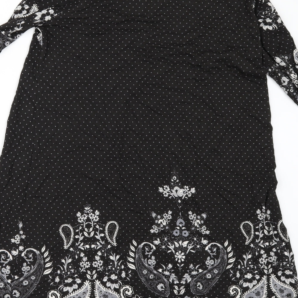 NEXT Womens Black Floral T-Shirt Dress Size 8