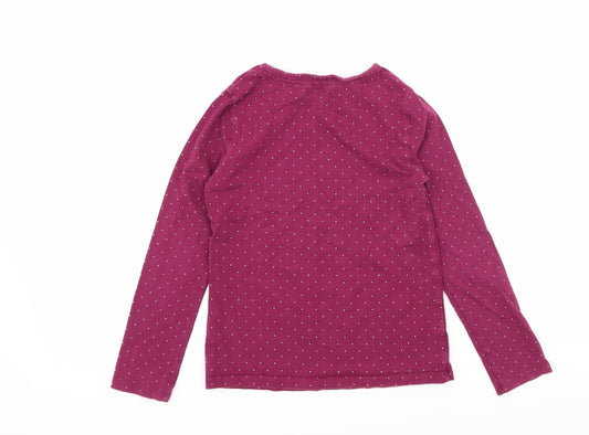 John Lewis Womens Pink Polka Dot Jersey Basic T-Shirt Size 6