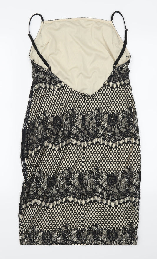 Missguided Womens Beige Lace Mini Size 14