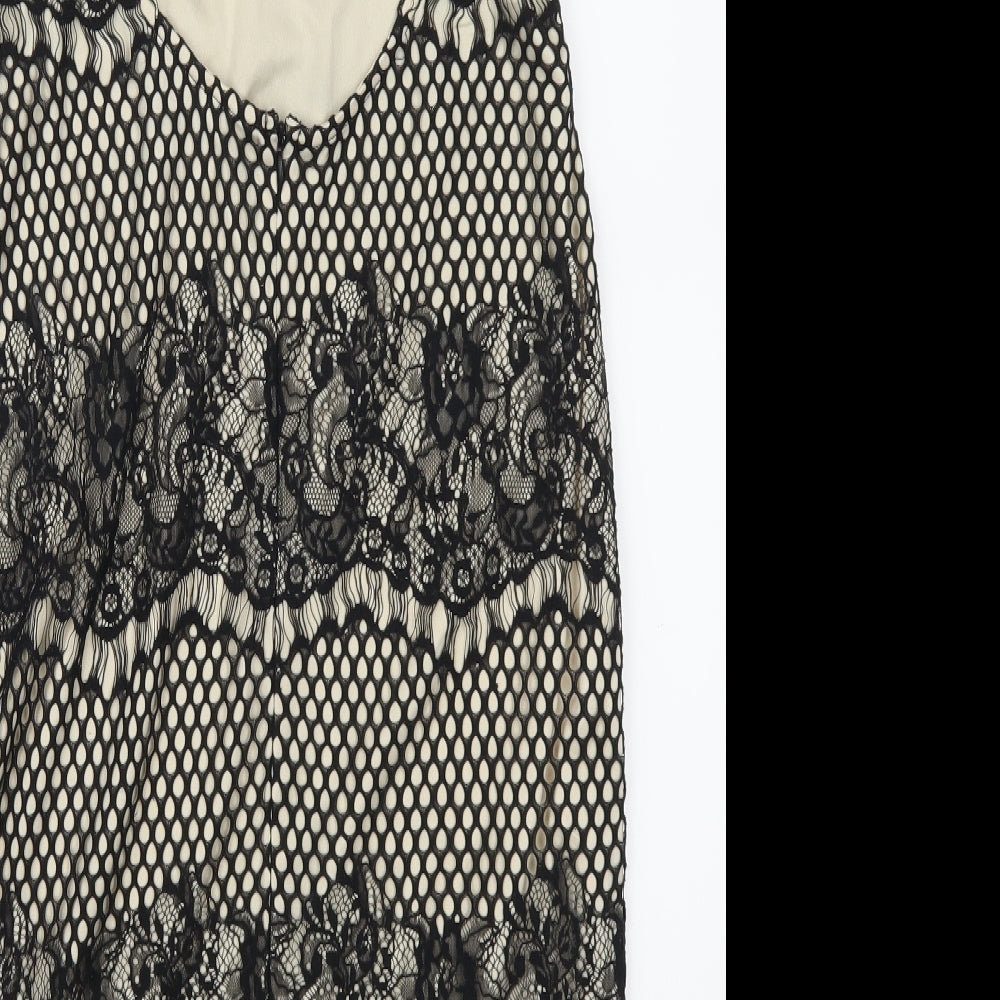 Missguided Womens Beige Lace Mini Size 14