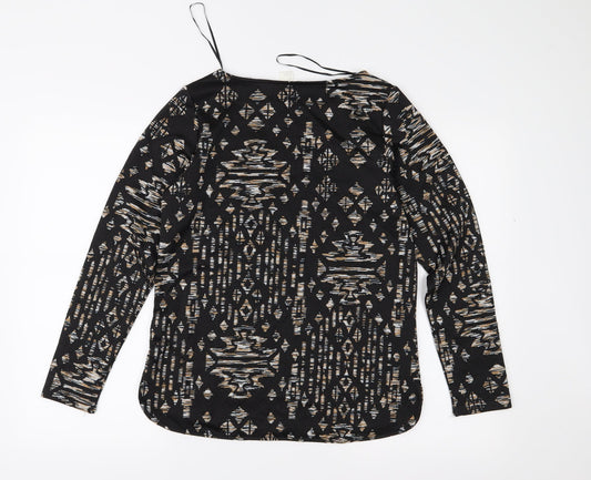 H&M Womens Black Geometric Basic Blouse Size S