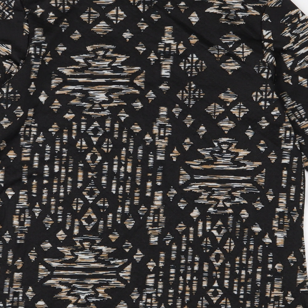 H&M Womens Black Geometric Basic Blouse Size S